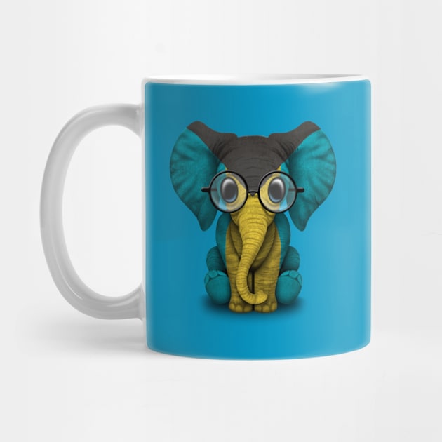 Baby Elephant with Glasses and Bahamas Flag by jeffbartels